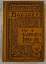VICTORIAN AESTHETIC MOVEMENT COVER BARNES'S NEW NATIONAL READER GREAT COPY
