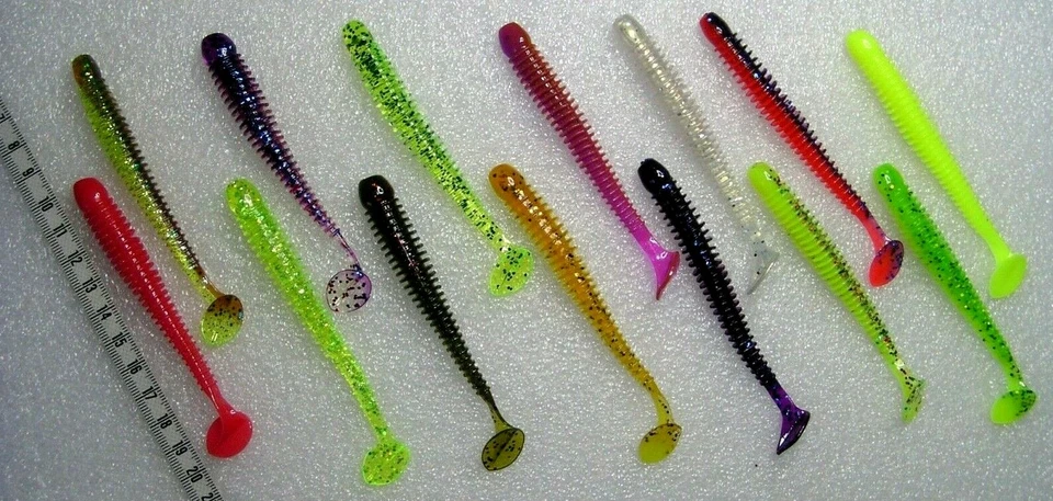 14 Stück Relax Wurm 10 cm, Jigs, Texas ring, Zander, Hecht, Lachsforelle,Neu - Bild 2 von 2