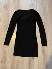 Pretty Little Thing RW Black Cut Out Long Sleeve Fitted Tight Mini Dress Size 8