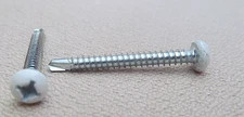 130 Pan White Head Screw # 8 X 1 1/2" Quad Drive Self Tap Drilling Cargo RV