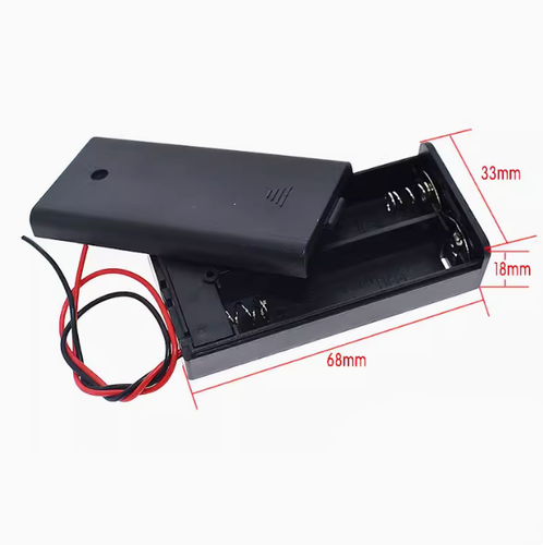 2A Battery Holder Box Case with ON/OFF Switch and Cover for 2AA Battery - Afbeelding 2 van 4
