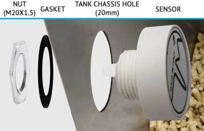 ENVIRON Sensor de nivel de pellets, sensor de pellets, sensor de pellets, estufa de pellets, caldera de pellets