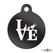 Love Rat Terrier Engraved Keychain Round Tag w/tab park v2 rattie Many Colors