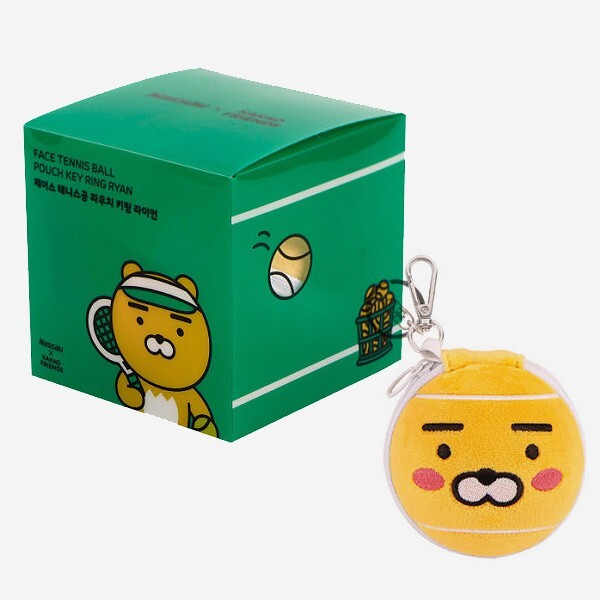 Nassau x Kakao Friends Ryan Face Брелок для ключей с теннисным мячом, чехол для ключей, аксессуар для ключей