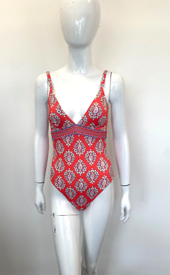 Boden Swimsuit Women's Arezzo V-neck Panel Coral Paisley