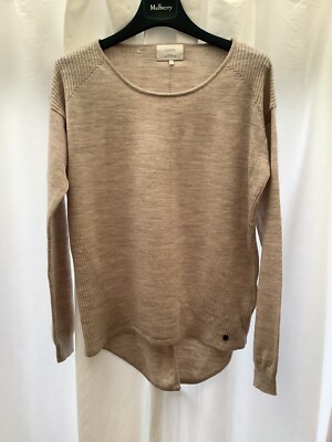 Numph Denmark, feiner 100% Schurwolle, haferflocken melierter Pullover, mit Frack Gr. S