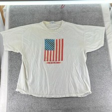 Vintage Dolphin Shirt Company Short Sleeve 9/11 Flag White Men XXL Made in USA
