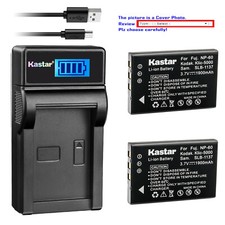 Kastar Battery and LCD Slim USB Charger for Fujifilm NP-60 Kodak K5000