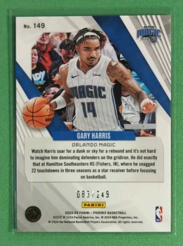 2023-24 Panini Phoenix Gary Harris #149 ORANGE ICE PHOENIX /249 - Picture 3 of 3