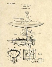 Duck Hunting Boat US Patent Art Print - Vintage Duck Hunting Antique Boat 848