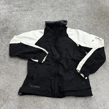 Columbia Bugaboo Utility Windbreaker Jacket Womens Medium Black White Full Zip