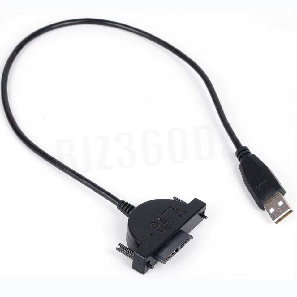 USB 2.0 zu Slimline SATA 7+6 13pin Laptop CD DVD Optischer Adapter Laufwerk - Bild 2 von 4