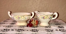 1920'S USA SUGAR & CREAMER SET - HOSTESS SET - MOUNT CLEMONS - MILDRED PATTERN