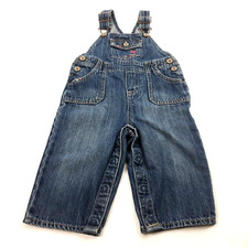 Oshkosh B'Gosh Vestbak Size 12 M Baby Overalls Embroidered Denim