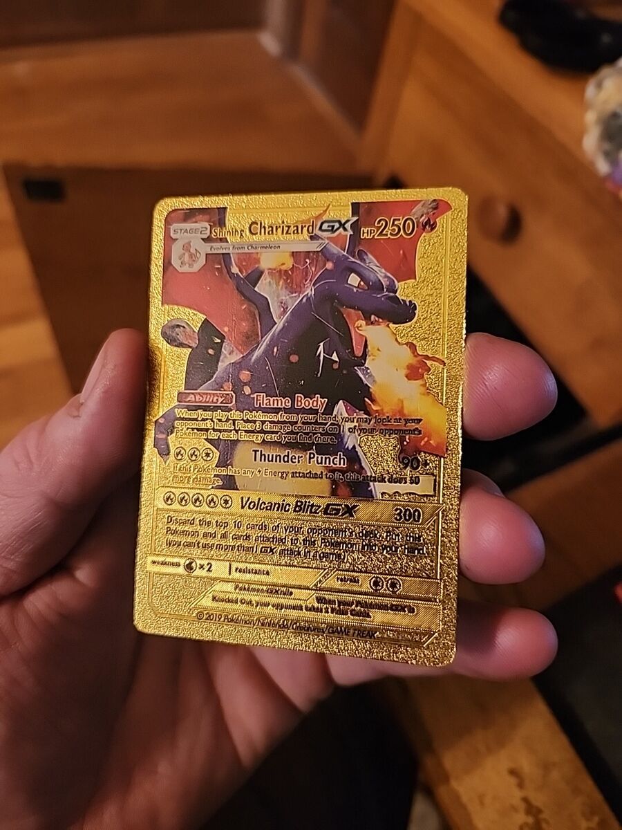 Pokemon TCG Shining Charizard GX Gold Metal Foil HP 250 Pokemon TCG Shining Charizard GX Gold Metal Foil HP 250