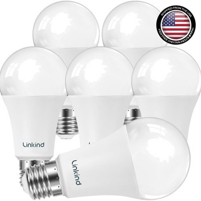 LED Light Bulbs 16W A19 Dimmable 2700K Soft White 1600 Lumens E26 6 Pack