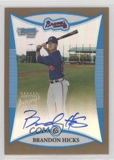 2008 Bowman Chrome Prospects Gold Refractor 14/50 Brandon Hicks #BCP251 0b2