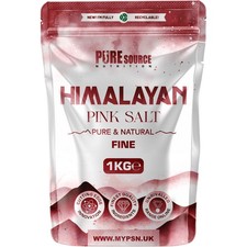 Pure Source Nutrition Himalayan Pink Salt FINE 100% Natural Food Grade 1KG Bag