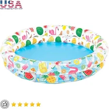 Inflatable Kiddie Swimming Pool 2 Ring Circles Kids Home Indoor Outdoor Fun New