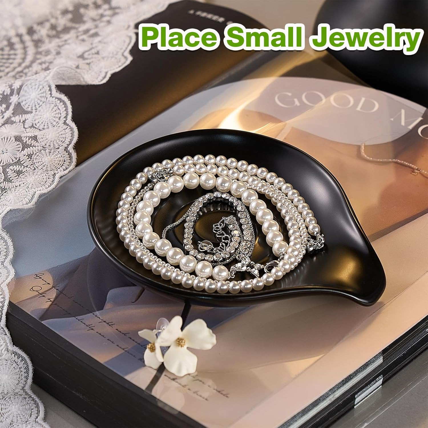 Spoon Rest for Stove Top, 6.1" Large Ceramic Spoon Holder for Kitchen