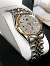 Rado Purple Horse Silver Dial Day Date Overhauled Automatic Watch 36MM SteelGold