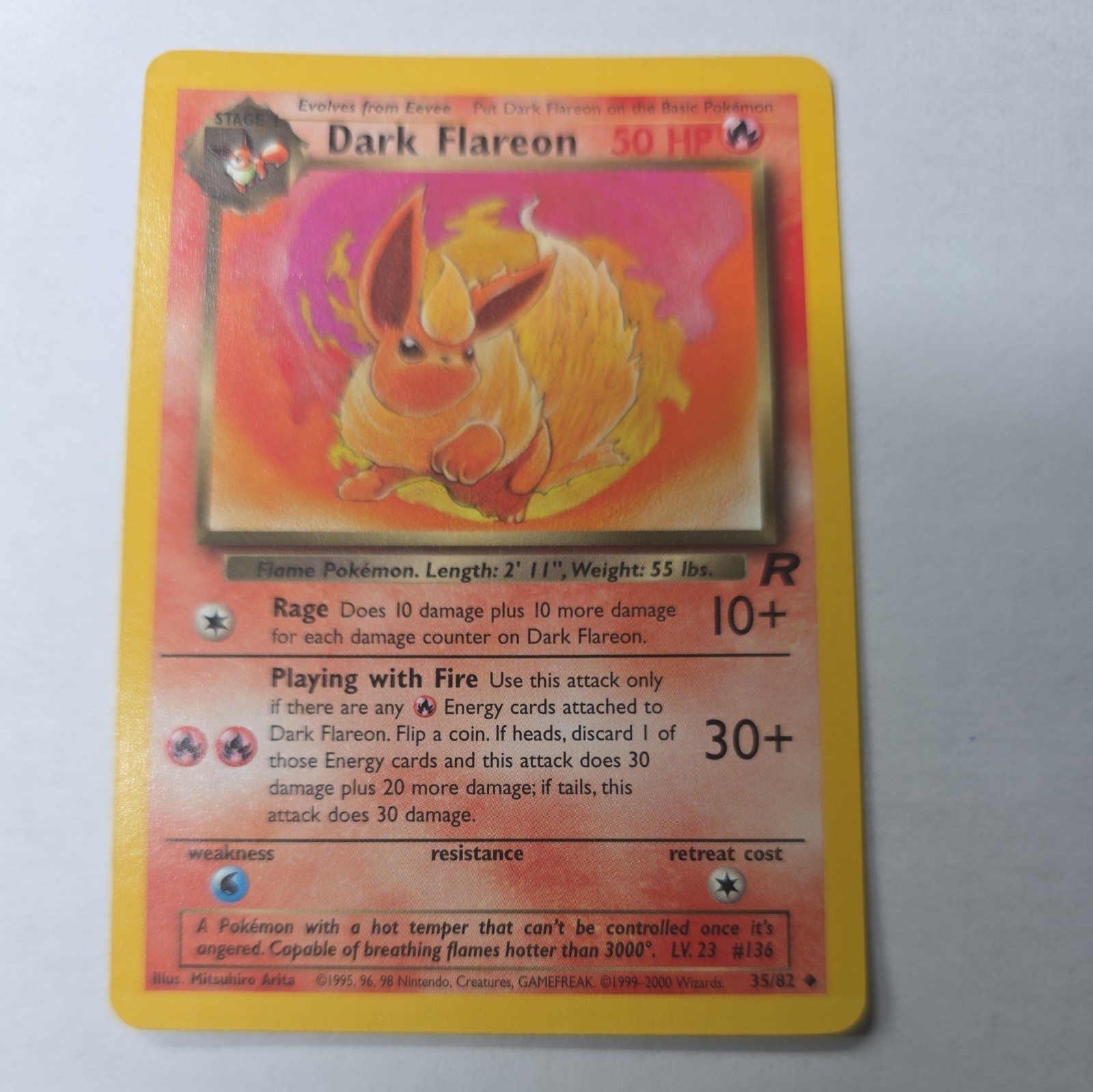 1999-2000 Pokemon TCG - Team Rocket- Non Holo-Dark Flareon 35/82