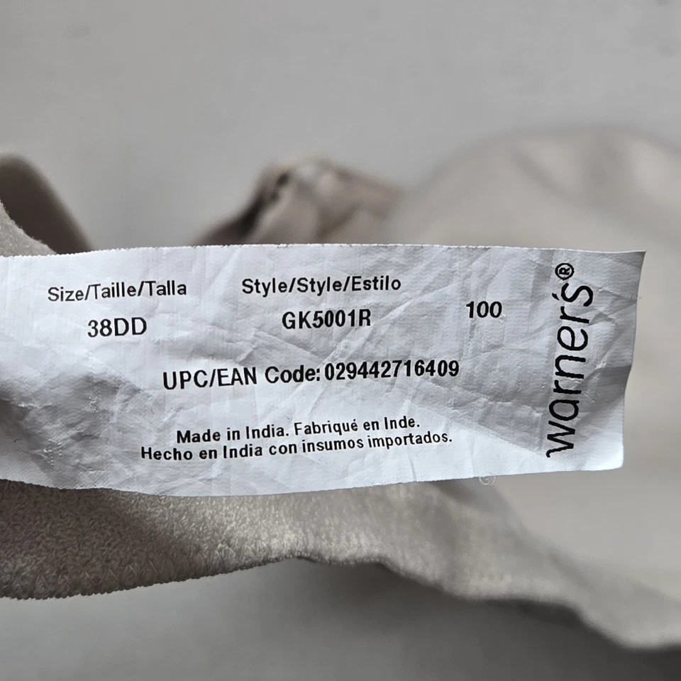 Warners Women Bra 38DD Beige GK5001R Minimizer  Underwired Lace Adjustable Strap - Image 3 of 4