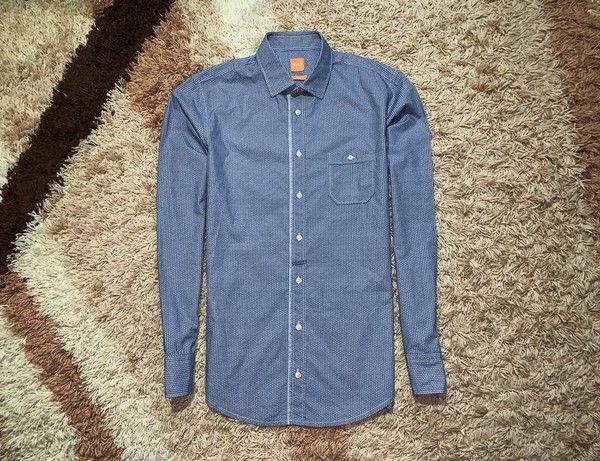 Men Boss Shirt Navy 38 / M / 46 #5E88