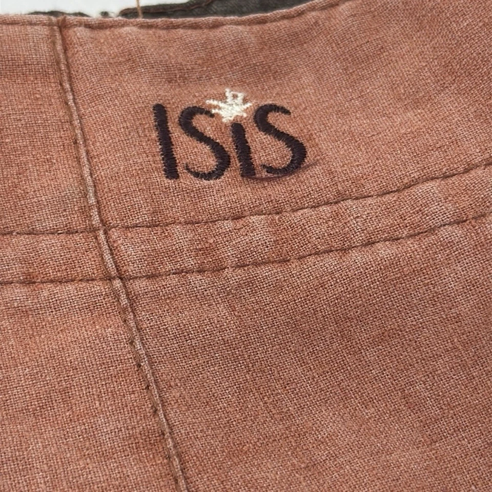 Isis Sailor Pants Size 8 Rust Hemp Blend Wide Leg Crop Boho Coastal Travel - Image 3 of 4
