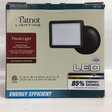 Patriot Lighting Bronze LED Single Panel Outdoor Security Flood Light 2200 Lumen