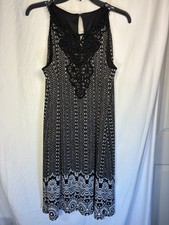 White House Black Market Large Sleeveless Women Black Casual Dress Lined