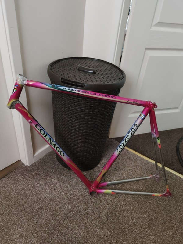 Colnago Master Olympic 'Art Decor' bike frame and chrome forks. Never used.