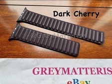 NEW SM ML 45mm DARK CHERRY Magnetic Leather Link for 44/46/49/Ultra Apple watch