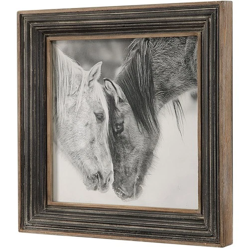 Uttermost 51110 Custom Black And White Horses 32 X 32 inch Horses Print - Picture 2 of 6