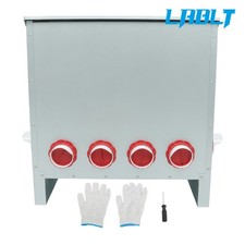 LABLT 10 Port Metal Chicken Feeder No Waste 85-120LBS Automatic Poultry Feeder