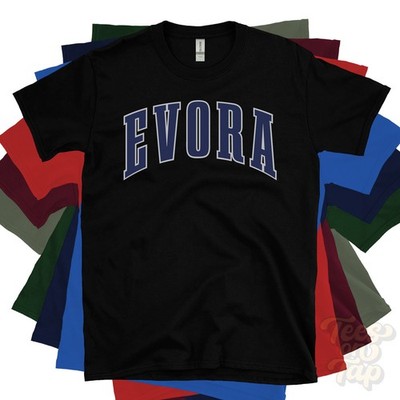 EVORA T-SHIRT VARSITY LOGO college style vehicle car driver