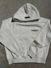 Essentials Fear of God Gray Fleece Logo Hooded Pullover Hoodie Men  s