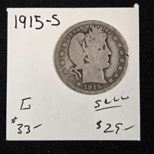 1915-S Barber Silver Quarter Circulated Better Date Coin #2