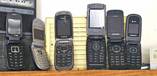 Lot of 6 Vintage Flip Cell Phones Samsung Motorola Verizon AT T Cricket AS-IS