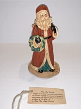 Vintage Wood World Santa Figurine France Resin Hand Crafted in Virginia