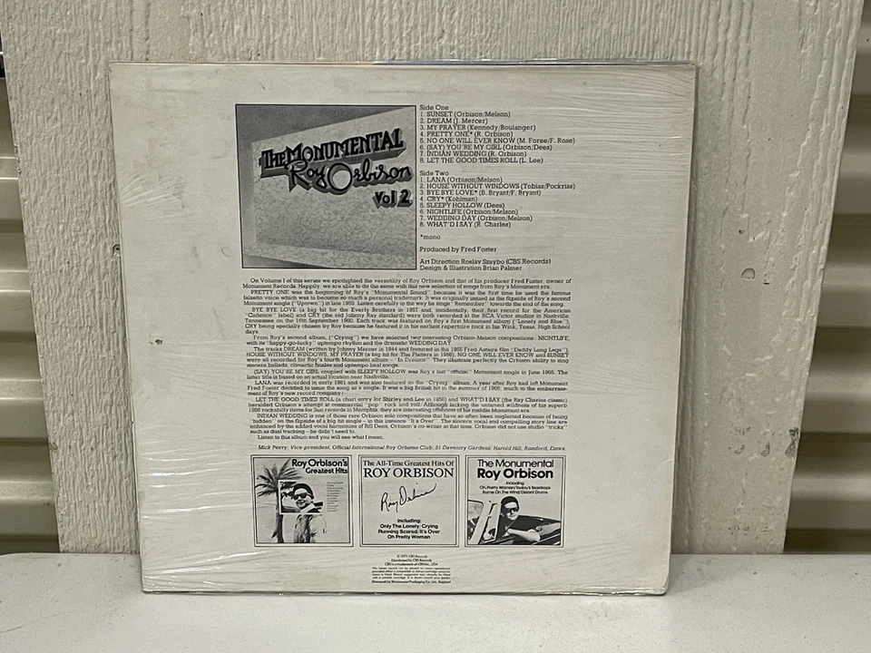 Roy Orbison LP THE MONUMENTAL ROY ORBISON VOL. 2 STEREO CBS RECORD SEALED NOS - Image 4 of 4
