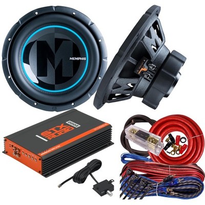 2X Memphis PRXL12FT 12'' Subwoofer 1600W  1/2/4 Ohm + STX 2000W  Car Amp + kit