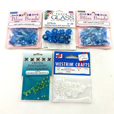 Mixed Glass Bead Lot Swarovski Crystal Westrim Bliss Beads Craft Jewelry