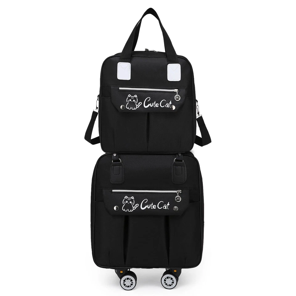 20.5" Wheeled Carry On Underseat Luggage Bag Spinner Foldable Trolley Travel Bag - Image 4 of 4