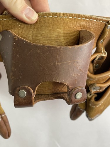 VTG Bucket Boss Tool Belt 11 Pocket Adjustable Carpenter Apron Leather USA Made - Picture 8 of 24