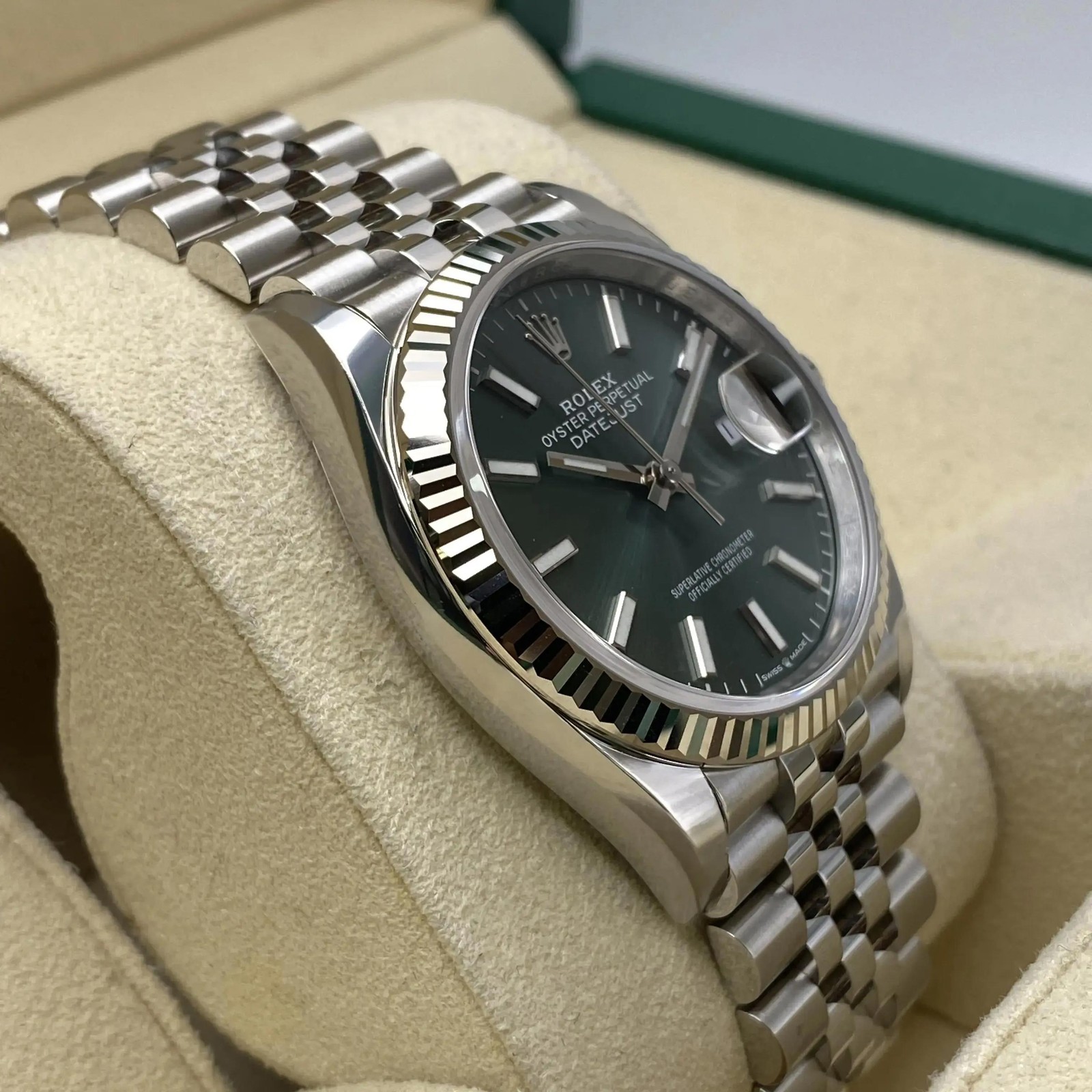 Rolex Datejust 36mm 126234 Steel Mint Green Index Dial Automatic Watch B&P 2025 image 4