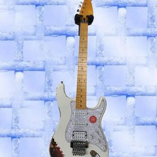 Gold Parts NEW Electric Guitar Vintage ST White Basswood Solid Body Maple Neck