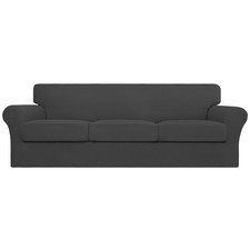 Couch Cover, Stretch Sofa Cover with 3 Cushion Covers, Washable Spandex Jacqu...
