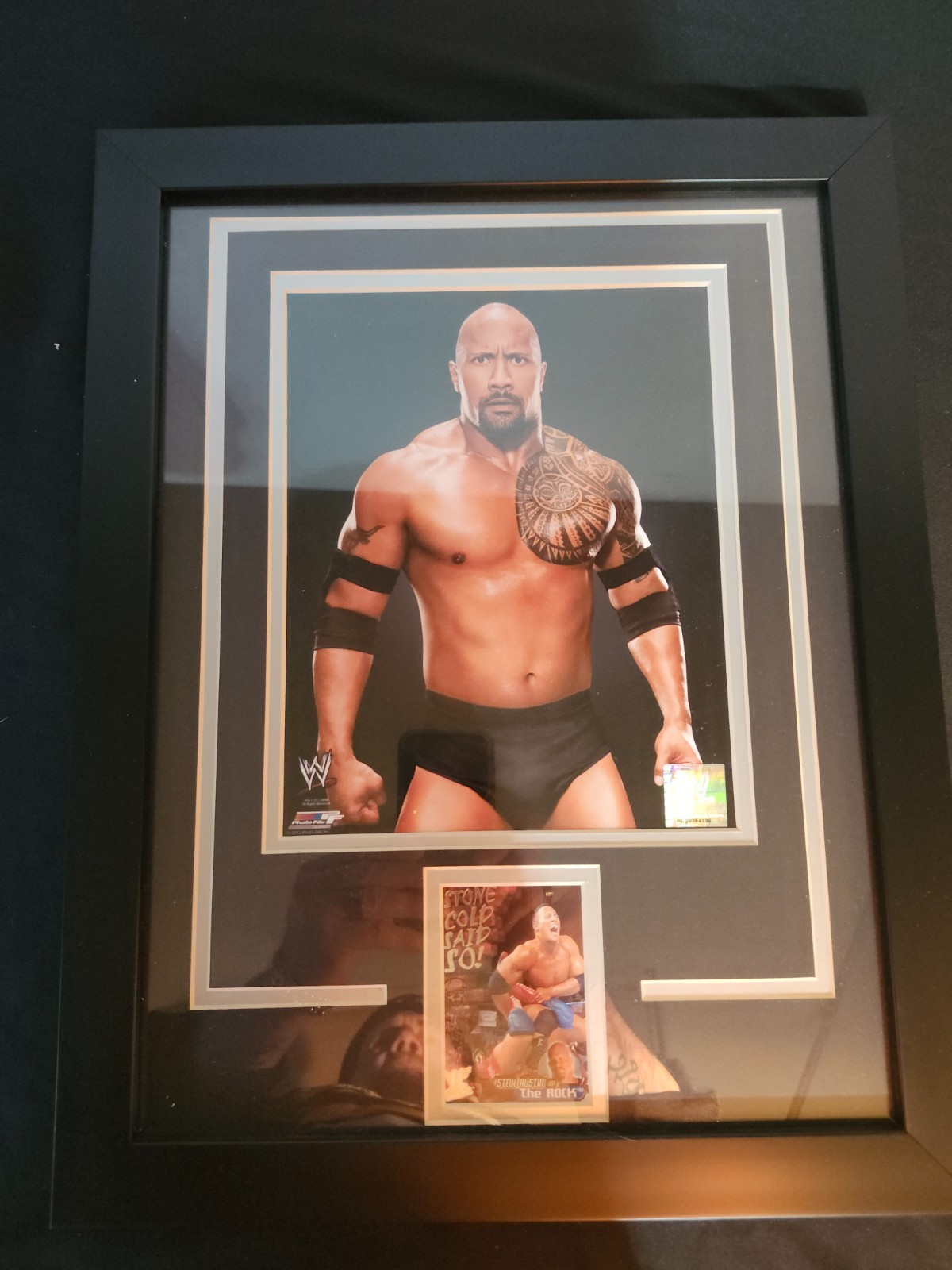 OFFICAILLY LICENSED WWE 2012 Dwayne "The Rock" Johnson Framed Pix & Card - NICE! view 4