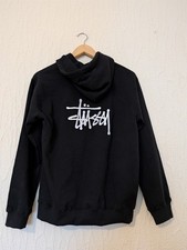 Stussy Black Hoodie Size M Logo On Chest And Large Logo On Back Pit To Pit 20 "